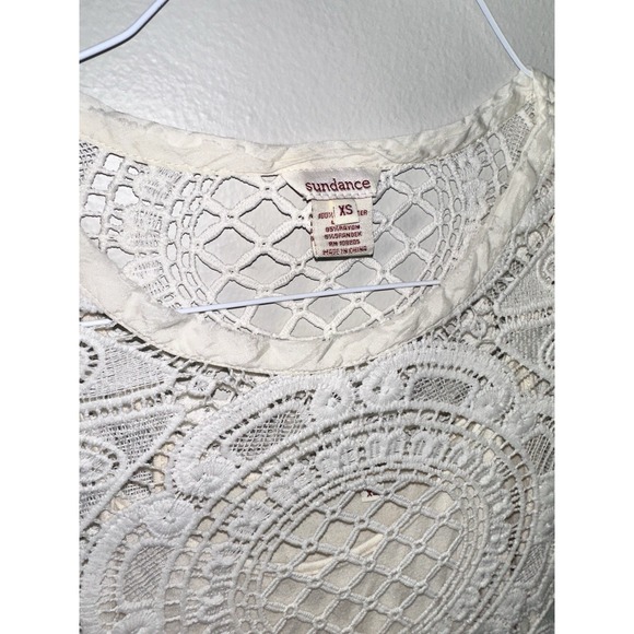Sundance White Lace Crochet Shadow Dance Women's Top/Tunic Size‎ XS - Picture 2 of 7